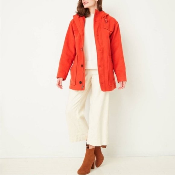 A New Day Women's Duffel Cape Hoodie Overcoat, Red Orange Shade, XL - Picture 5 of 7